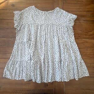 Entro Black and White Polka Dot Blouse